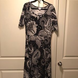 2X Lularoe Ana Maxi Dress Black paisley